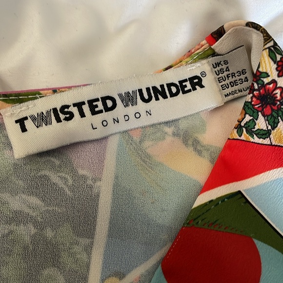 ASOS Twisted Wunder London Colorful Postcard Print Dress - Picture 4 of 7